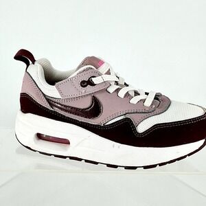 Nike Air Max 1 Girls Size 11C 11 C Sneakers Easy On White Burgundy Pink Kids